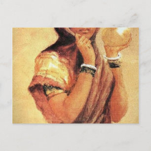 The Milkmaid 1904 By Raja Ravi Varma Postcard