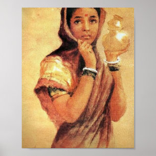The Milkmaid 1904 By Raja Ravi Varma Poster