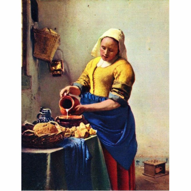 The Milkmaid [1]. By Johannes Vermeer Standing Photo Sculpture (Front)