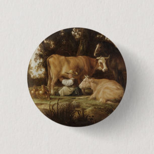 The Milkmaid Aelbert Cuyp 3 Cm Round Badge