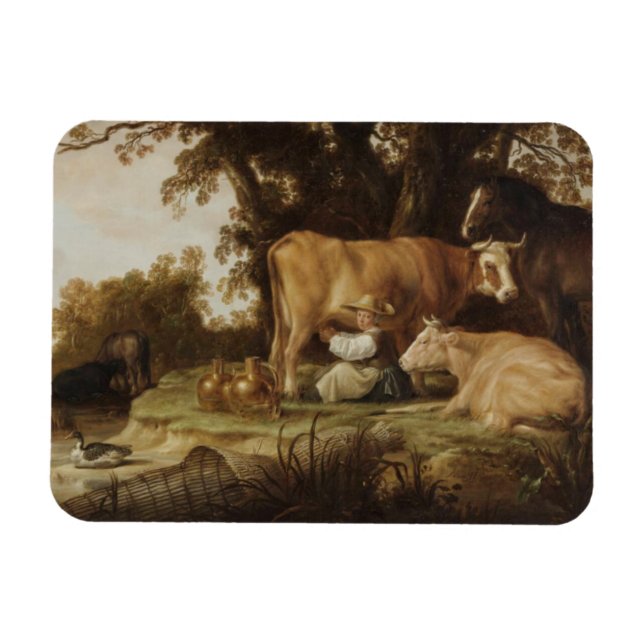 The Milkmaid Aelbert Cuyp  Magnet (Horizontal)