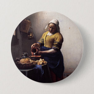 The Milkmaid by Johannes Vermeer 7.5 Cm Round Badge
