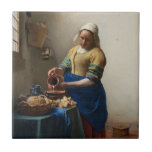 The Milkmaid by Johannes Vermeer, c. 1660 Tile<br><div class="desc">The Milkmaid by Johannes Vermeer, c. 1660</div>