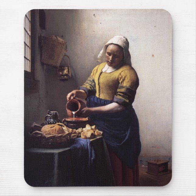 The Milkmaid by Johannes Vermeer Mouse Mat (Front)