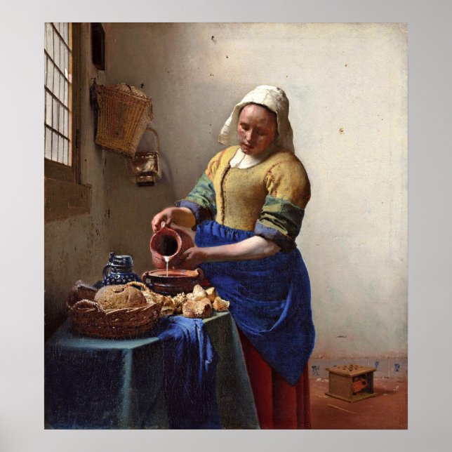 The milkmaid. by Johannes Vermeer Poster (Front)
