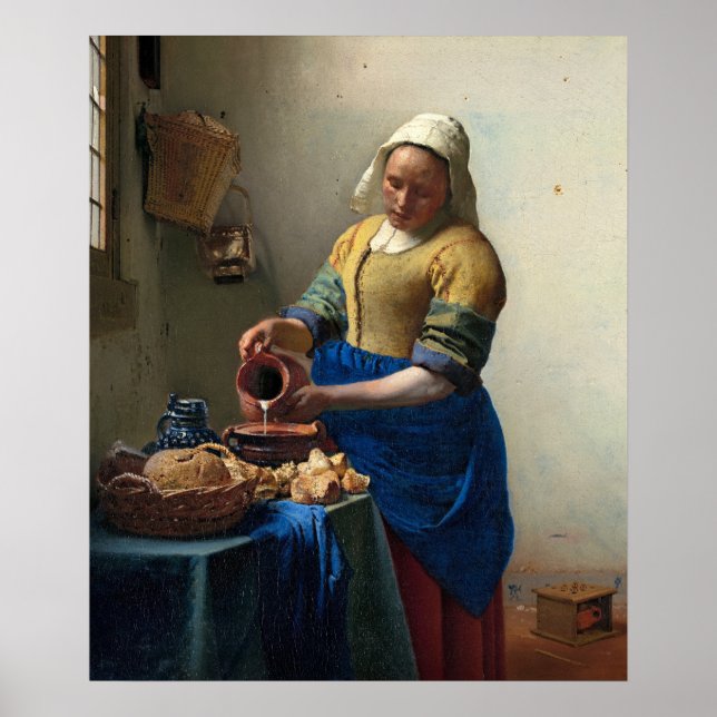 The Milkmaid by Johannes Vermeer Poster (Front)