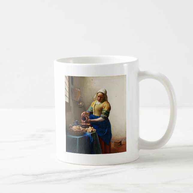The Milkmaid, Custom gift. Painting by Vermeer Coffee Mug (Right)