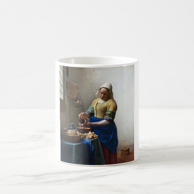 The Milkmaid, Johannes Vermeer, 1657-1658 Coffee Mug (Center)