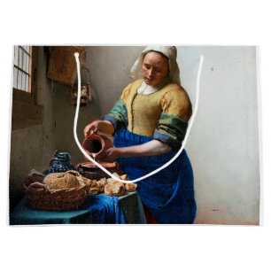The Milkmaid, Johannes Vermeer, 1657-1658 Large Gift Bag