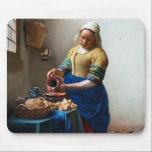 The Milkmaid, Johannes Vermeer, 1657-1658 Mouse Mat<br><div class="desc">Johannes Vermeer (October 1632 – December 1675), in original Dutch Jan Vermeer van Delft, was a Dutch Baroque Period painter who specialized in domestic interior scenes of middle class life. During his lifetime, he was a moderately successful provincial genre painter, recognized in Delft and The Hague. Nonetheless, he produced relatively...</div>