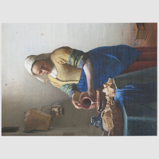 The Milkmaid, Johannes Vermeer, 1657-1658 Tissue Paper (Front)