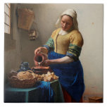 THE MILKMAID TILE<br><div class="desc">A classic painting by Johannes Vermeer for a classy tile.</div>