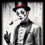 The Mime,  Poster<br><div class="desc">The Mime,  Pen and ink image and illustration combination. AI assisted and adobe finished,  red,  black and white modern art style,  high contrast artwork. Poster,  print on demand gifts of all kinds. Pierrot,  lovesick clown,  art deco. This design can be easily personalised with a phrase,  lyric or message.</div>