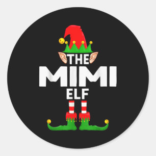 The Mimi Elf Family Christmas Pajama Party  Classic Round Sticker