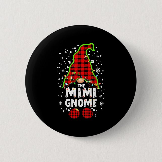 The Mimi Gnome Matching Family Christmas Outfit Gr 6 Cm Round Badge (Front)