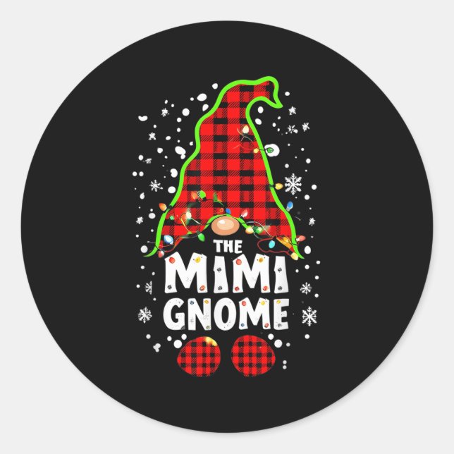 The Mimi Gnome Matching Family Christmas Outfit Gr Classic Round Sticker (Front)