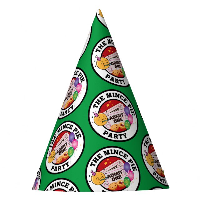 The Mince Pie Party Hat (green bkgrd) (Front)