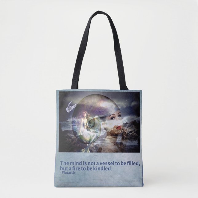 The mind is a fire to be kindled Tote Bag (Front)