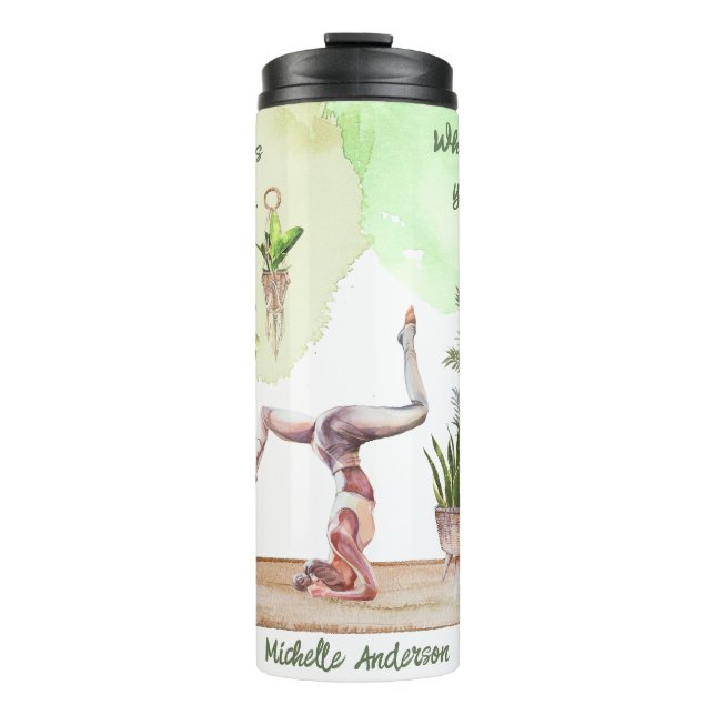 The Mind Is Everything Watercolor Travel Mug (Front)