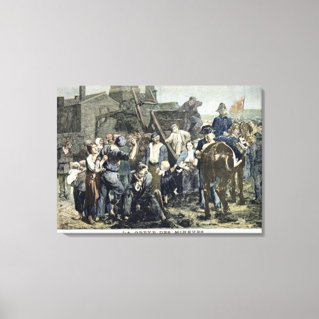 The Miner's Strike in Carmaux Canvas Print (Front)