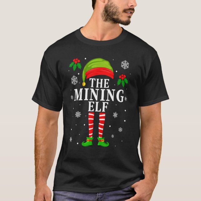 The Mining Elf Christmas Matching Bitcoin Crypto T-Shirt (Front)