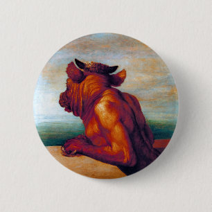 The Minotaur by George Frederic Watts 6 Cm Round Badge