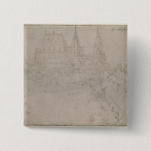 The Minster at Aachen, 1520 15 Cm Square Badge
