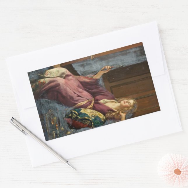 The Minx (by John Collier) Rectangular Sticker (Envelope)