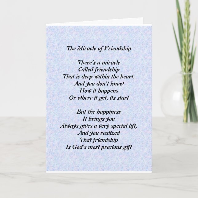 The Miracle of Friendship Card (Front)