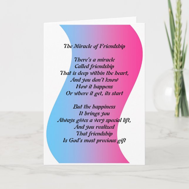 The Miracle of Friendship Card (Front)