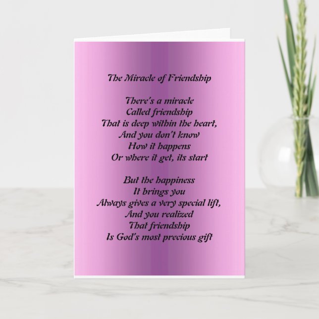The Miracle of Friendship Greeting Card (Front)