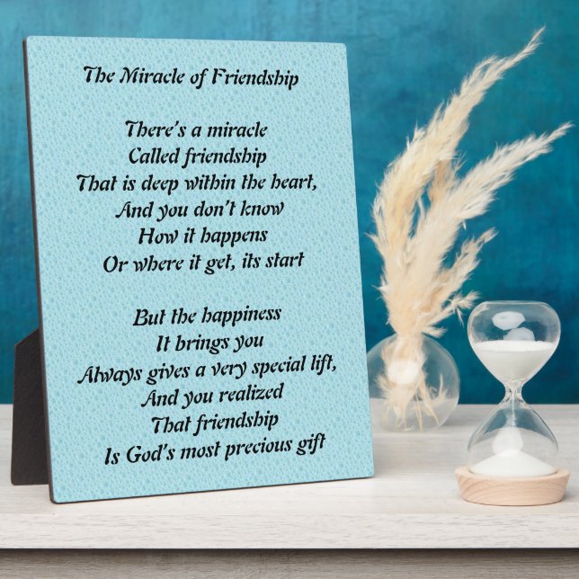 The Miracle of Friendship plaque (Side)