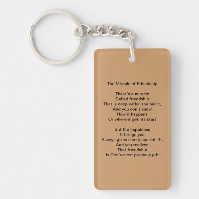 The Miracle of Friendship Poem Keychain (Front)