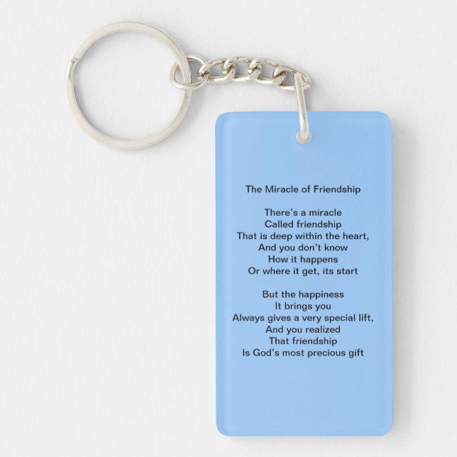 The Miracle of Friendship Poem Keychain (Front)