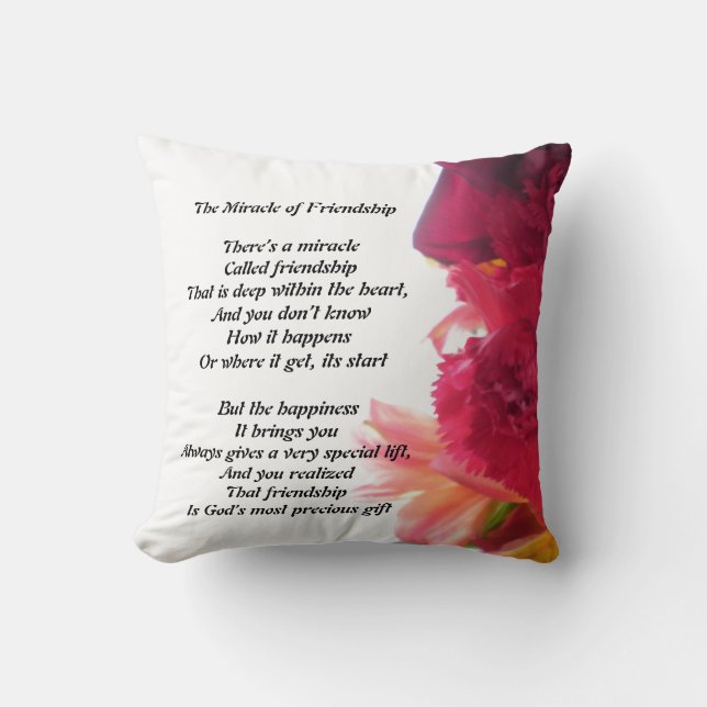 The Miracle of Friendship Poem pillow (Front)