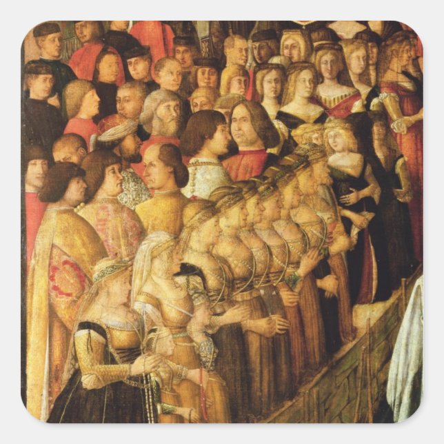 The Miracle of the Cross on San Lorenzo Bridge, de Square Sticker (Front)