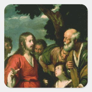 The Miracle of the Loaves and Fishes, c.1630 Square Sticker