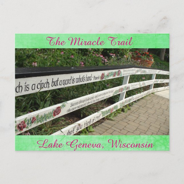 The Miracle Trail, Lake Geneva, Wisconsin Postcard (Front)