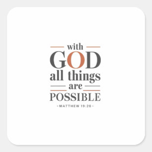 The Miracle Worker: Believe and Achieve with God Square Sticker