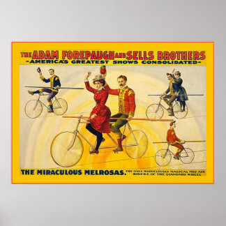 The Miraculous Melrosas ~ 1900 ~ Vintage Circus Poster