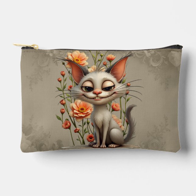 The mischievous cat  accessory pouch (Front)