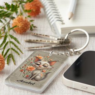 The mischievous cat  key ring