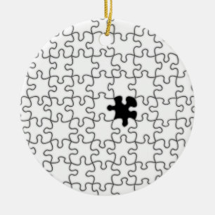 The Missing Puzzle Piece Background Template Ceramic Tree Decoration