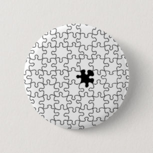 The Missing Puzzle Piece Pattern 6 Cm Round Badge