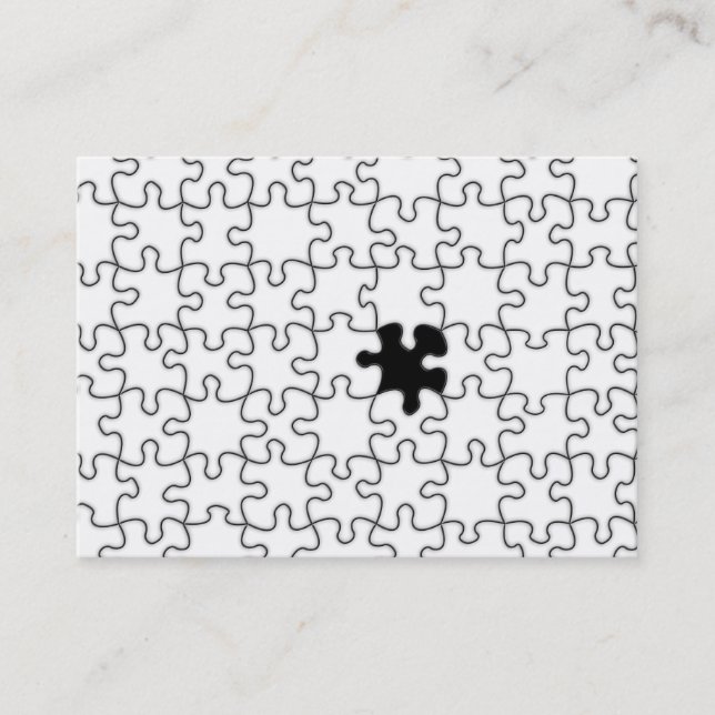 The Missing Puzzle Piece Pattern Business Card (Front)