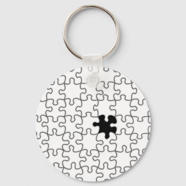 The Missing Puzzle Piece Pattern Key Ring (Front)