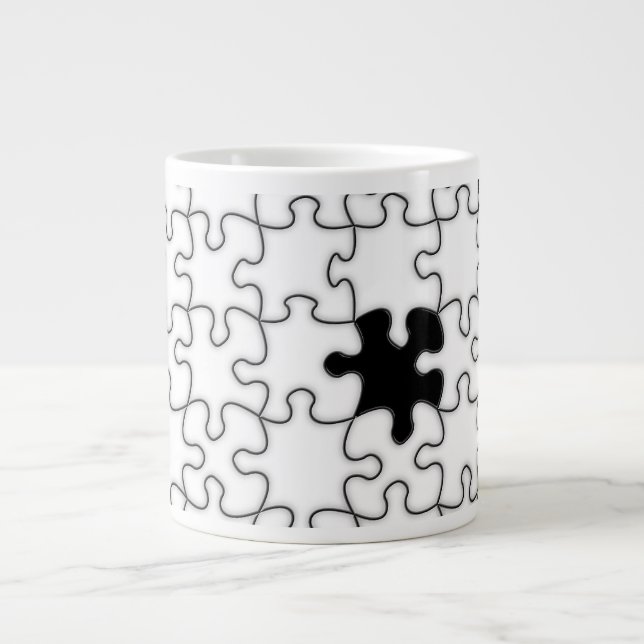 The Missing Puzzle Piece Pattern Large Coffee Mug (Front)