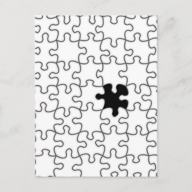 The Missing Puzzle Piece Pattern Postcard (Front)