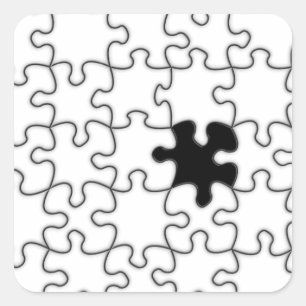 The Missing Puzzle Piece Pattern Square Sticker