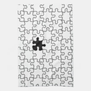 The Missing Puzzle Piece Pattern Tea Towel